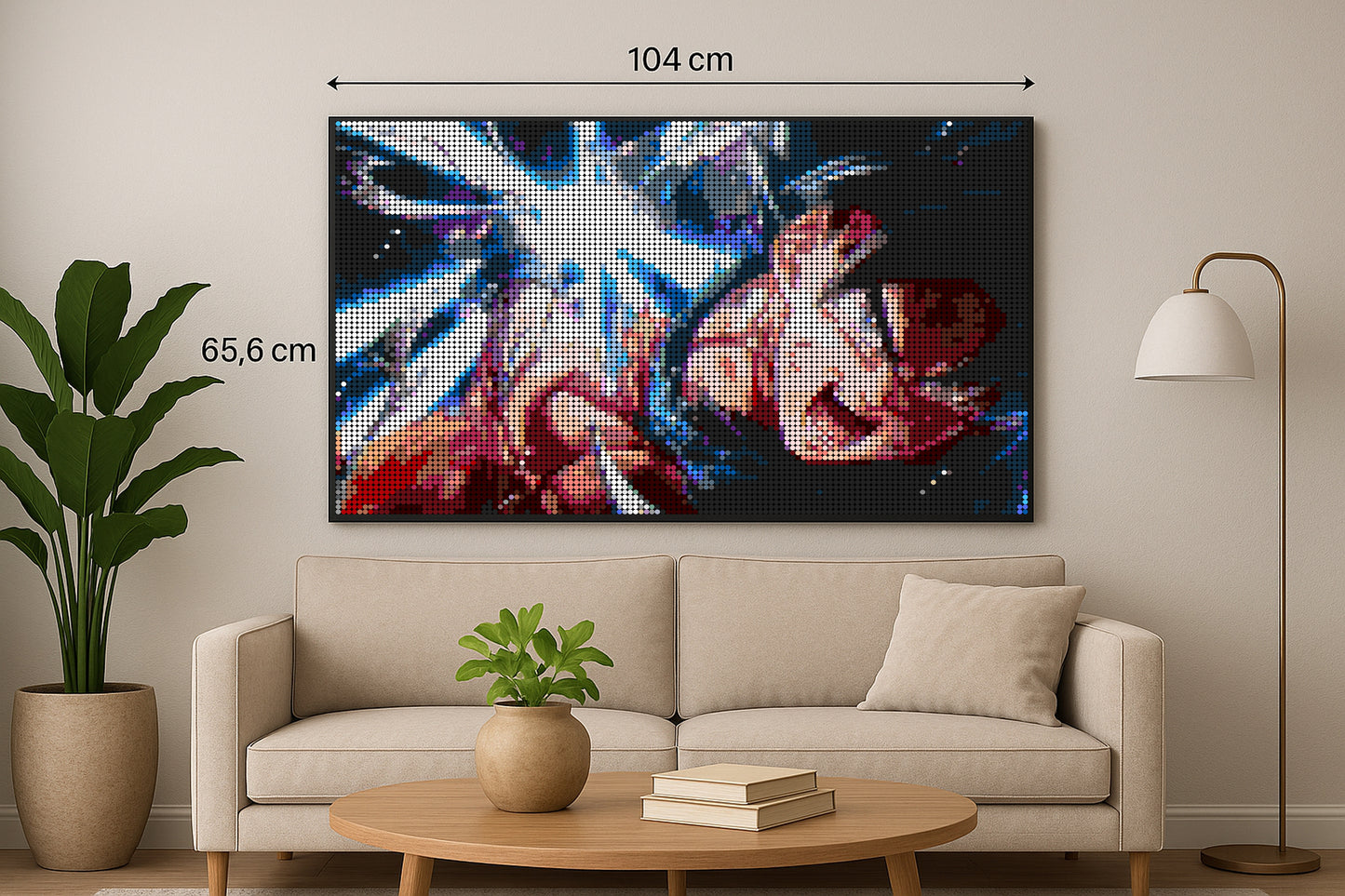 Son Goku - Dragon Ball - XXL – 10 240 pièces  - 65,6 × 104 cm -  Art Mural - compatible LEGO®