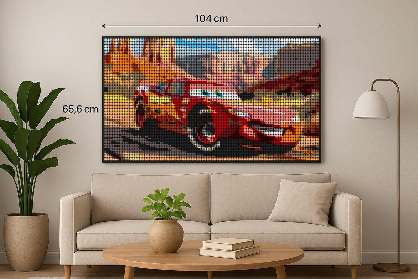 Cars - XXL – 10 240 pièces  - 65,6 × 104 cm -  Art Mural - compatible LEGO®