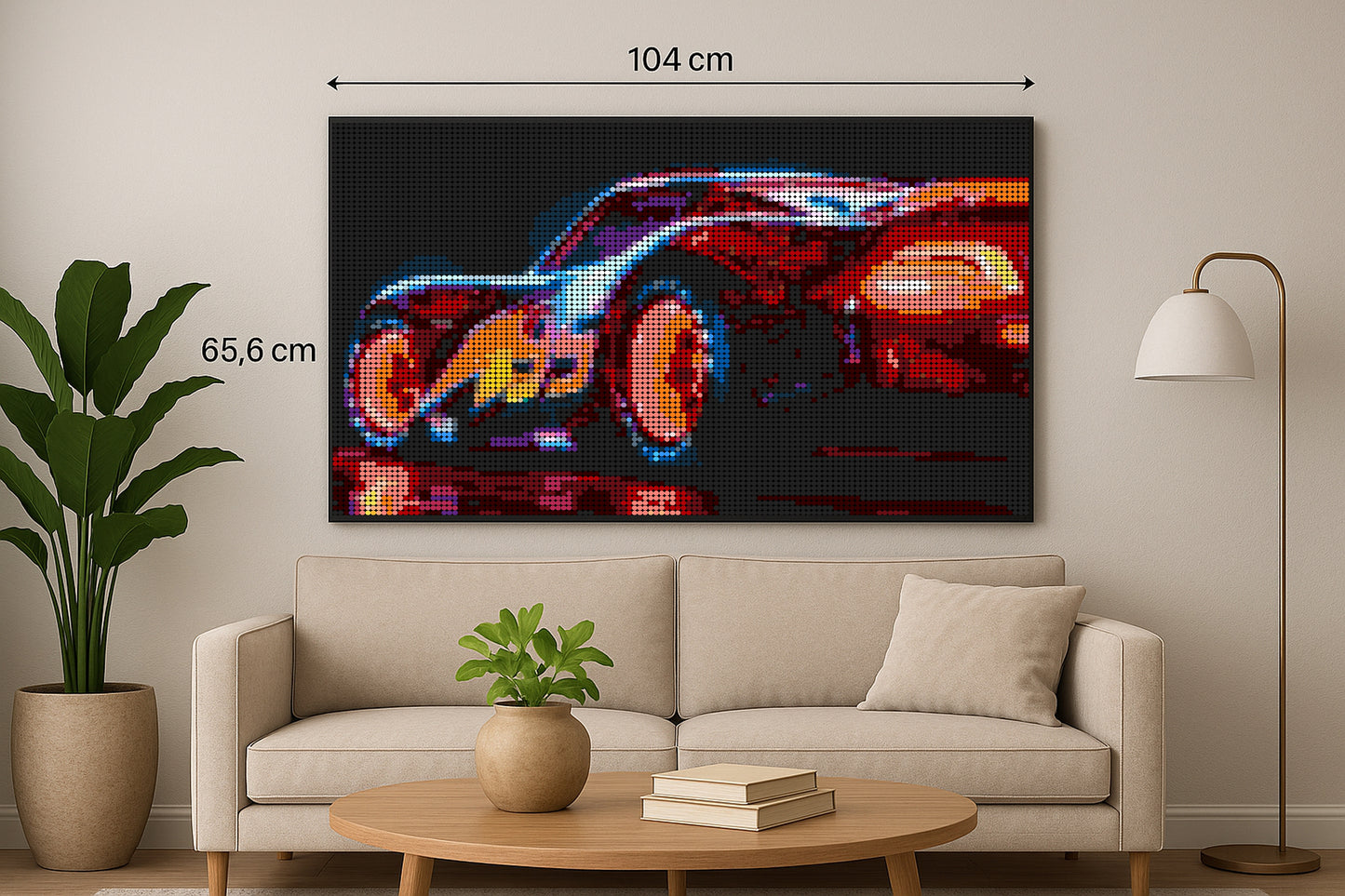 Cars Flash Mcqueen - XXL – 10 240 pièces  - 65,6 × 104 cm -  Art Mural - compatible LEGO®