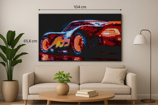 Cars Flash Mcqueen - XXL – 10 240 pièces  - 65,6 × 104 cm -  Art Mural - compatible LEGO®