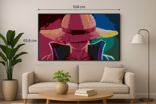 Luffy - One Piece - XXL – 10 240 pièces  - 65,6 × 104 cm -  Art Mural - compatible LEGO®