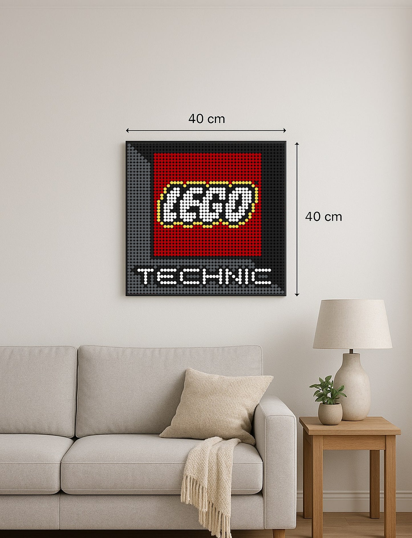 Lego Technic – 2 304 pièces  - 40 × 40 cm -  Art Mural - compatible LEGO®