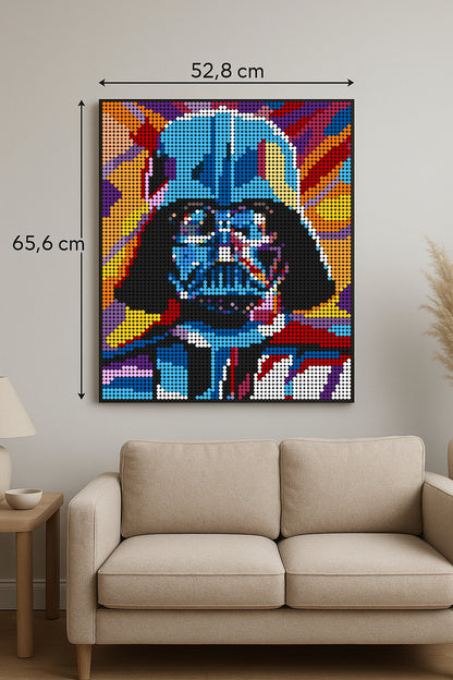 Dark Vador - Pop Art – 5 120 pièces  - 52,8 × 65,6 cm -  Art Mural - compatible LEGO®