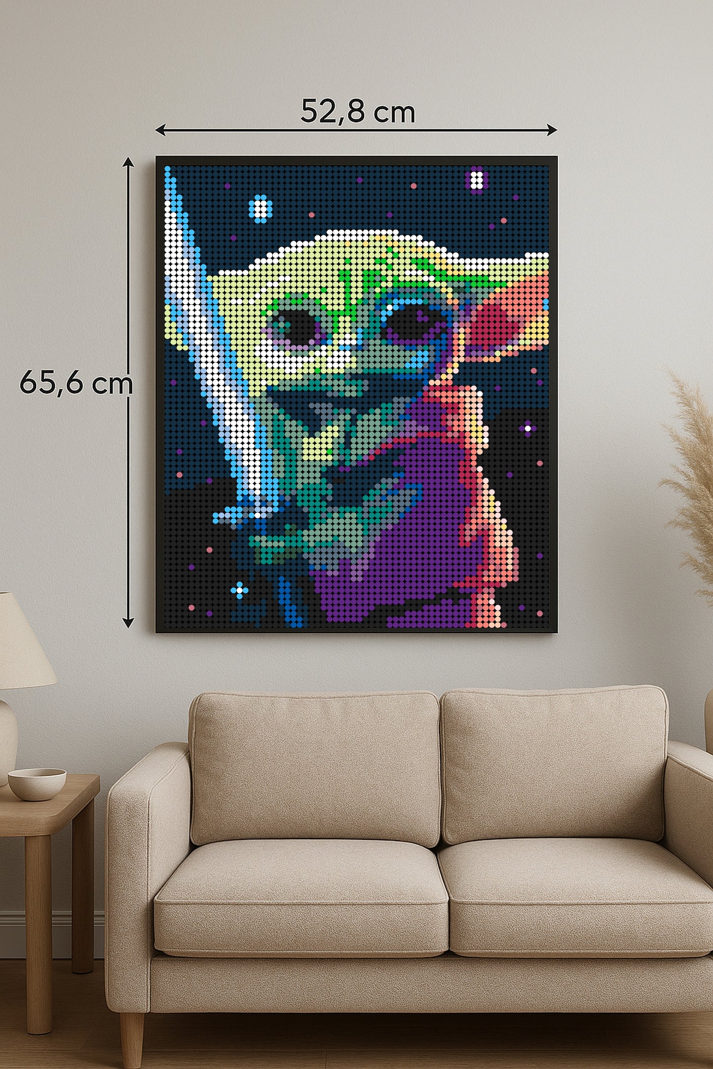 Grogu Bleu – 5 120 pièces  - 52,8 × 65,6 cm -  Art Mural - compatible LEGO®