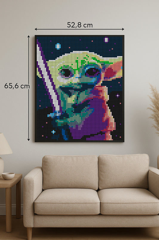 Grogu Violet – 5 120 pièces  - 52,8 × 65,6 cm -  Art Mural - compatible LEGO®