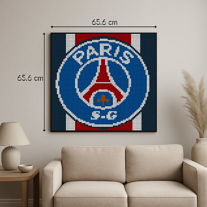 PSG Paris Saint Germain Club Foot - 6400 pièces - 65,6 x 65,6 cm - Art Mural - compatible LEGO®
