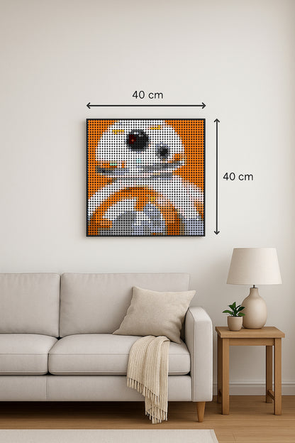 BB-8 orange – 2 304 pièces  - 40 × 40 cm -  Art Mural - compatible LEGO®