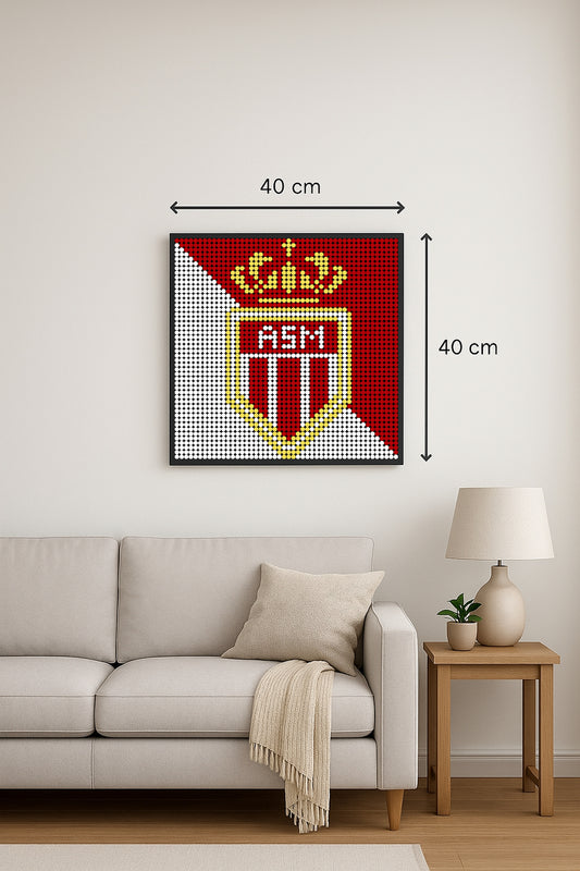 AS Monaco - Foot – 2 304 pièces  - 40 × 40 cm -  Art Mural - compatible LEGO®