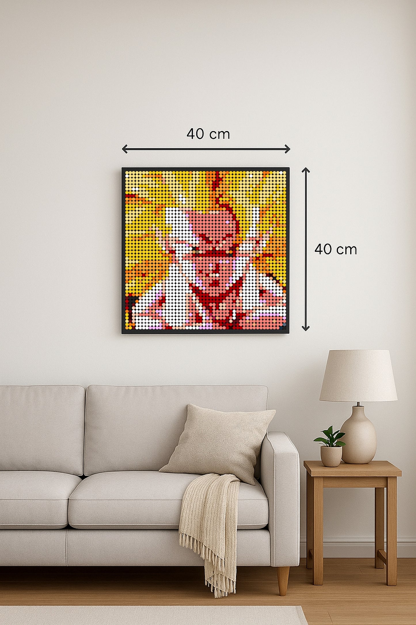 Super Saiyan – Dragon Ball Z – 2 304 pièces  - 40 × 40 cm -  Art Mural - compatible LEGO®