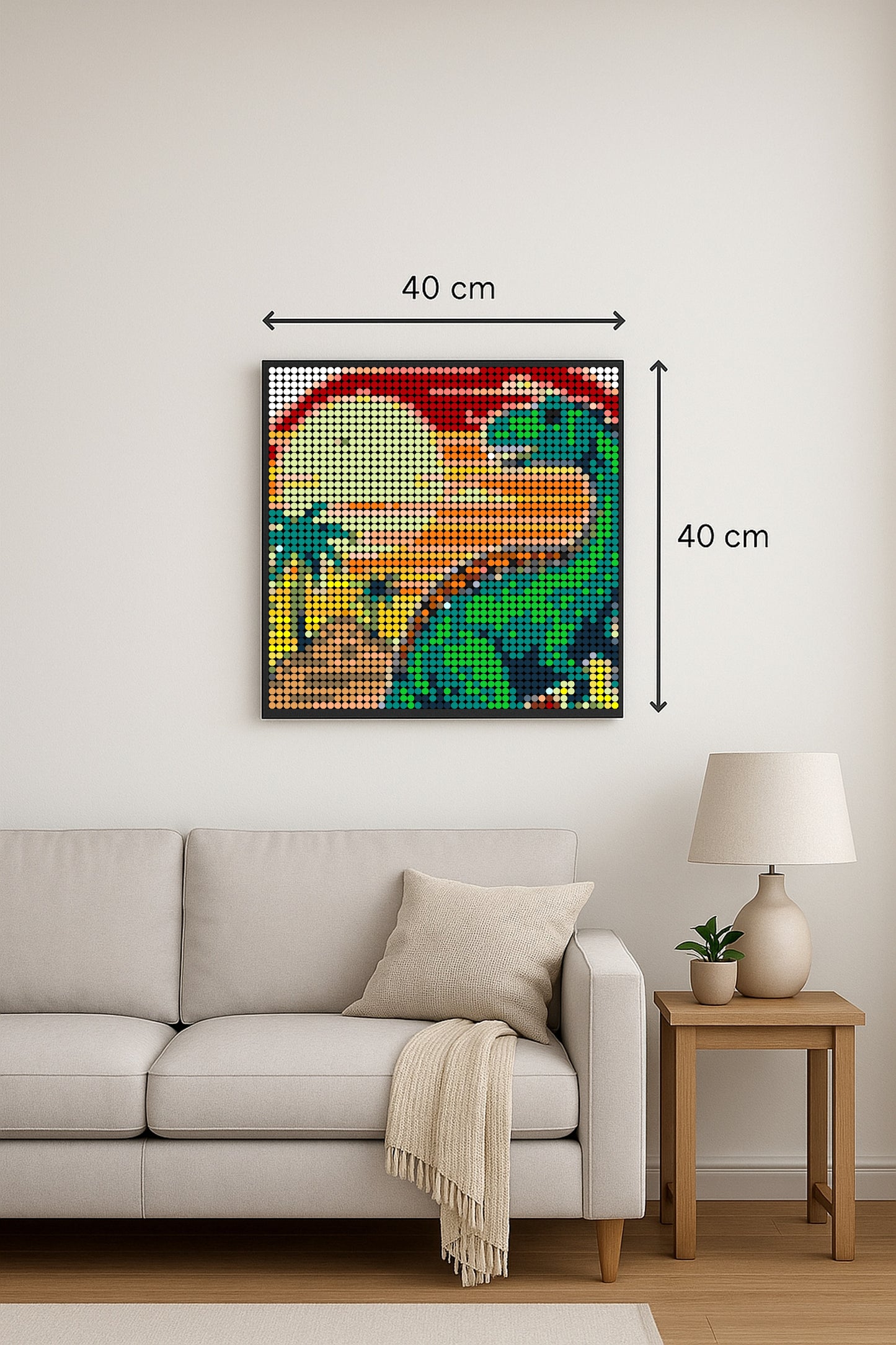 Dinosaure – 2 304 pièces  - 40 × 40 cm -  Art Mural - compatible LEGO®