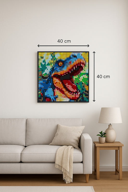 Dino – 2 304 pièces  - 40 × 40 cm -  Art Mural - compatible LEGO®