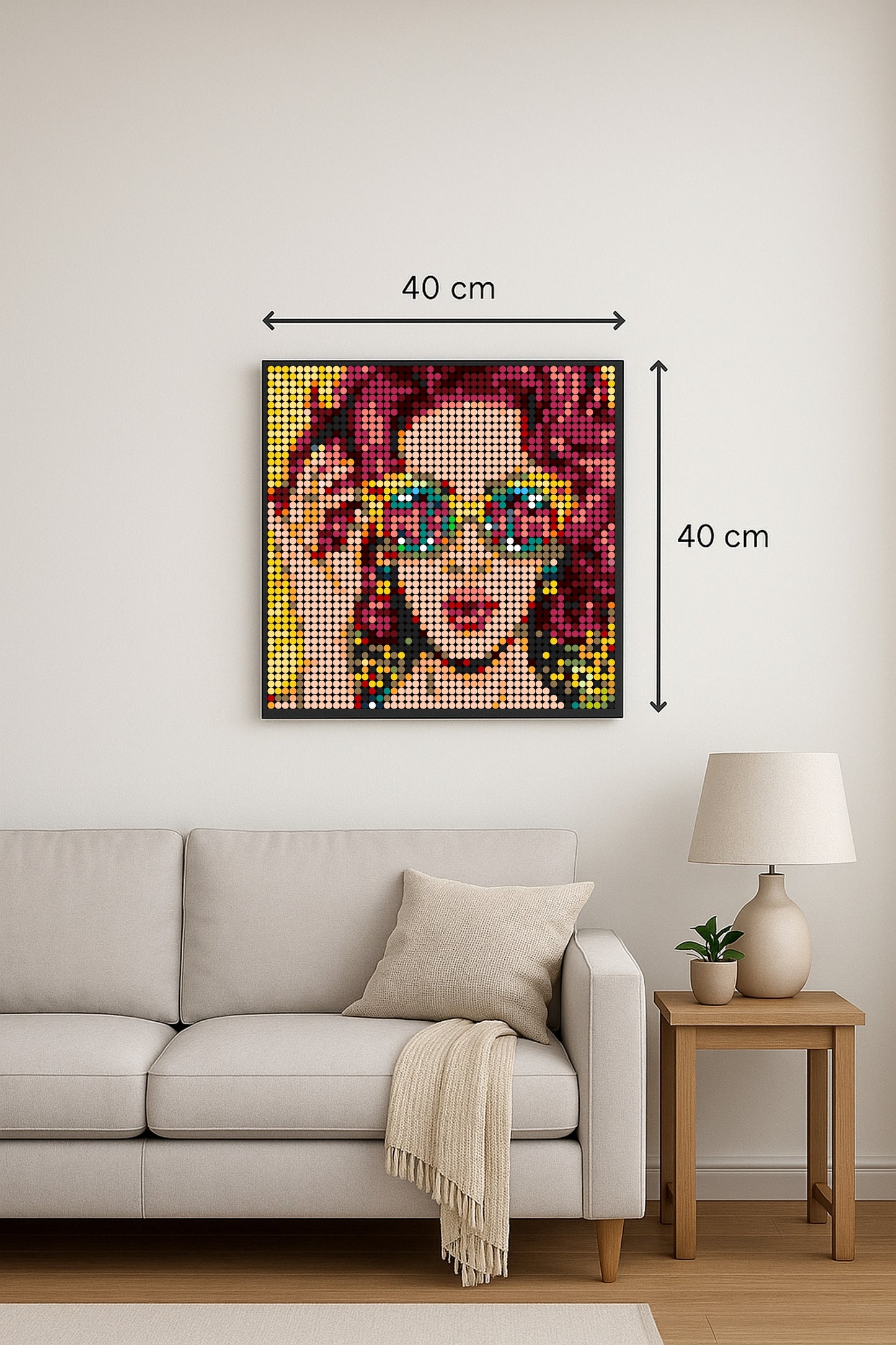 Femme Pop Art – 2 304 pièces  - 40 × 40 cm -  Art Mural - compatible LEGO®