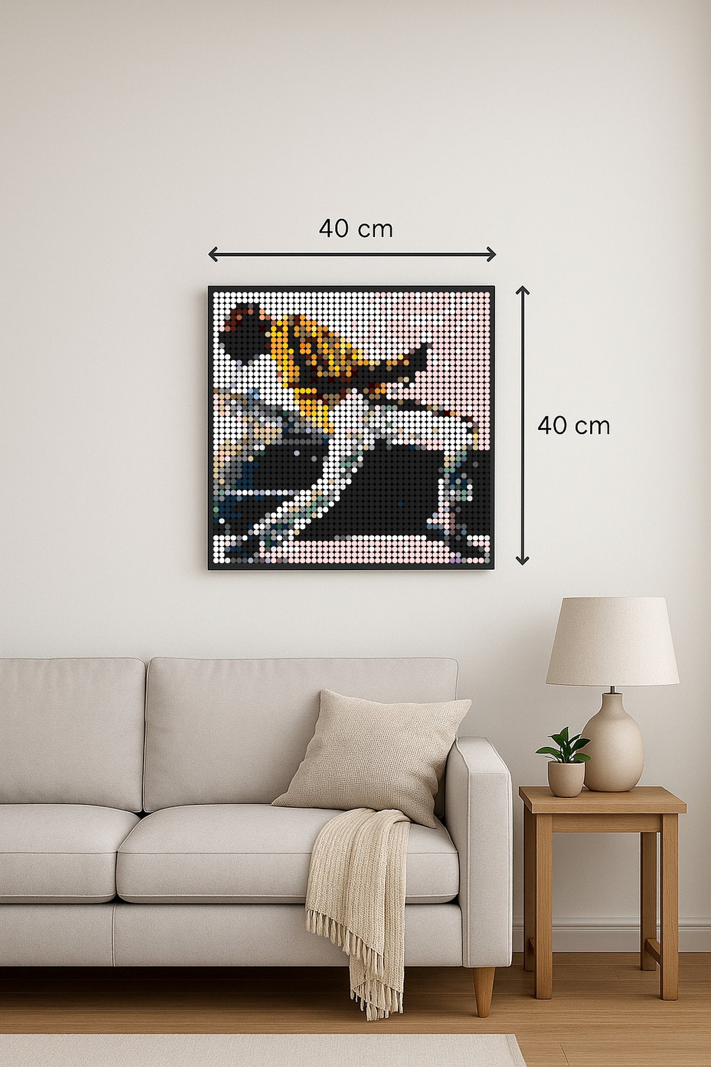 Freddie Mercury – 2 304 pièces  - 40 × 40 cm -  Art Mural - compatible LEGO®