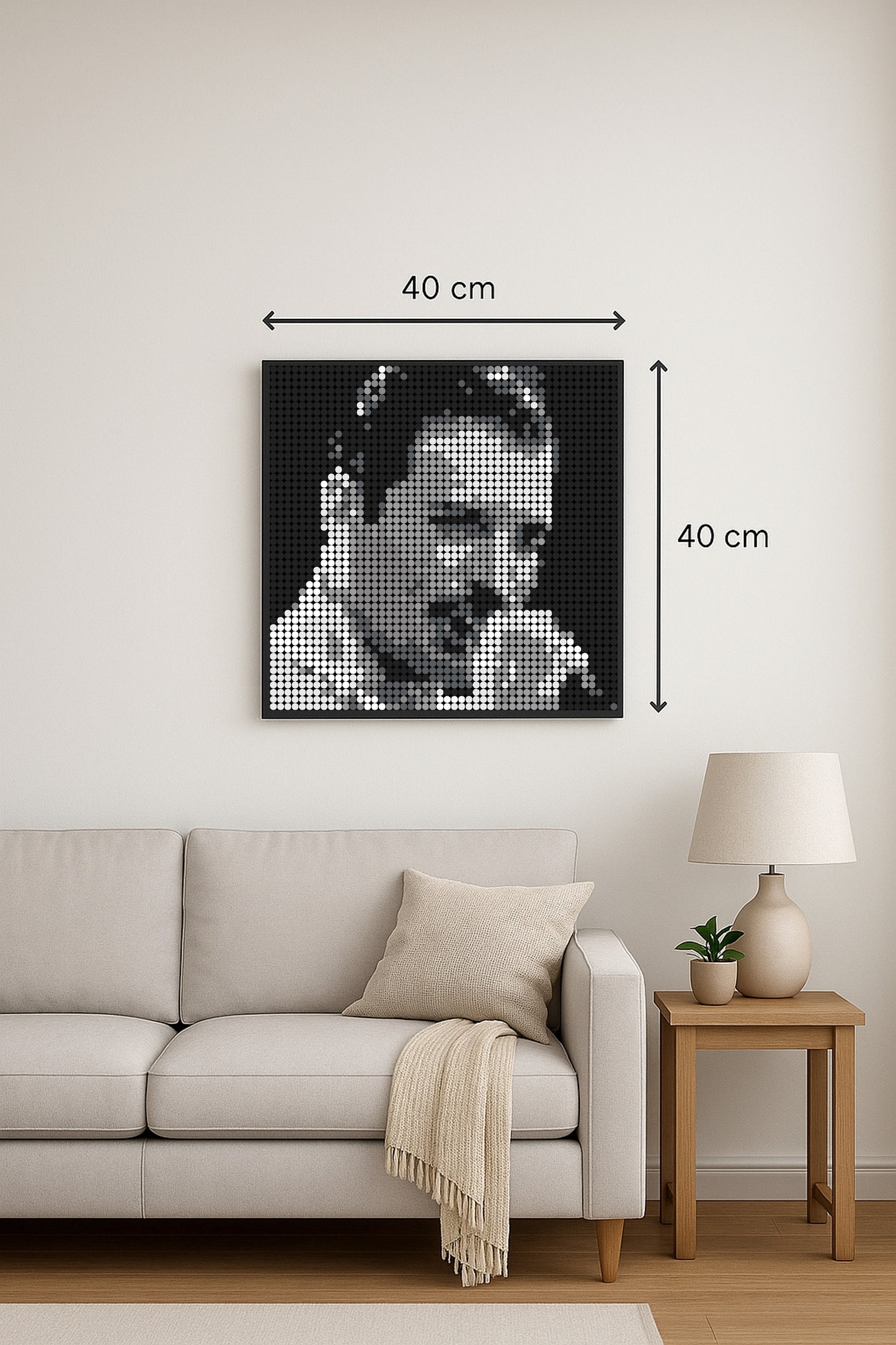 Freddie Mercury – 2 304 pièces  - 40 × 40 cm -  Art Mural - compatible LEGO®