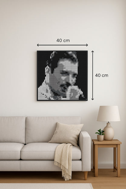 Freddie Mercury – 2 304 pièces  - 40 × 40 cm -  Art Mural - compatible LEGO®