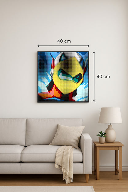 Goldorak – 2 304 pièces  - 40 × 40 cm -  Art Mural - compatible LEGO®