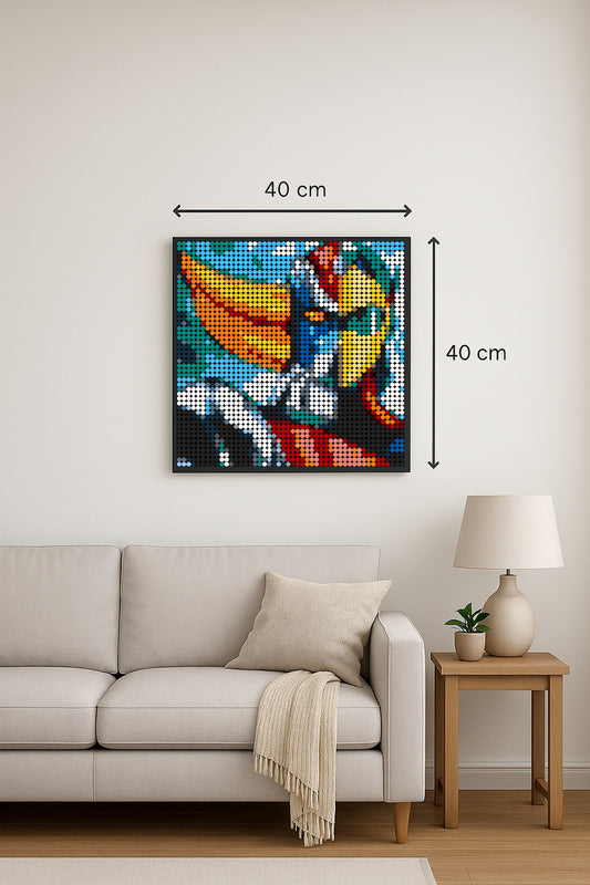 Goldorak – 2 304 pièces  - 40 × 40 cm -  Art Mural - compatible LEGO®