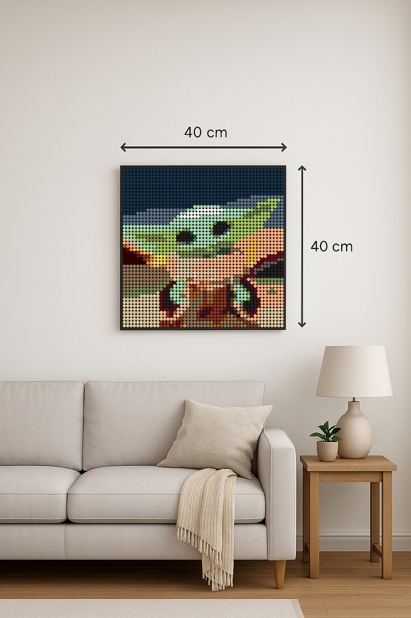 Grogu – 2 304 pièces  - 40 × 40 cm -  Art Mural - compatible LEGO®