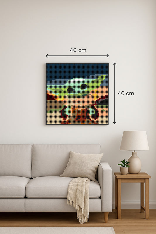 Grogu – 2 304 pièces  - 40 × 40 cm -  Art Mural - compatible LEGO®