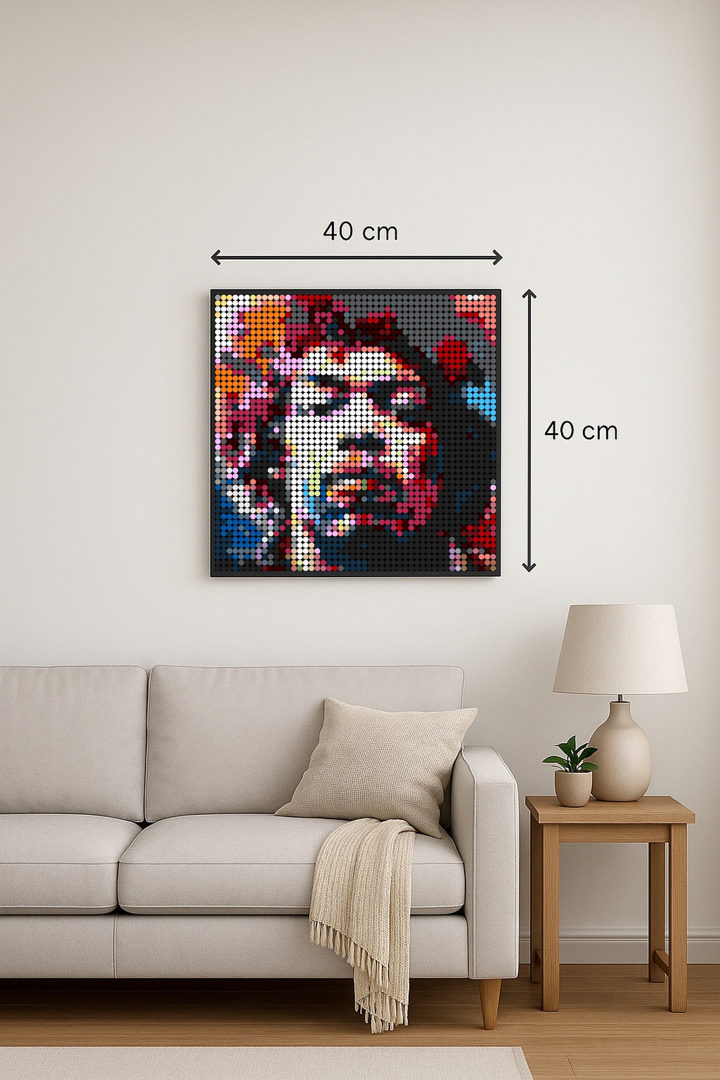 Jimi Hendrix - Pop Art – 2 304 pièces  - 40 × 40 cm -  Art Mural - compatible LEGO®