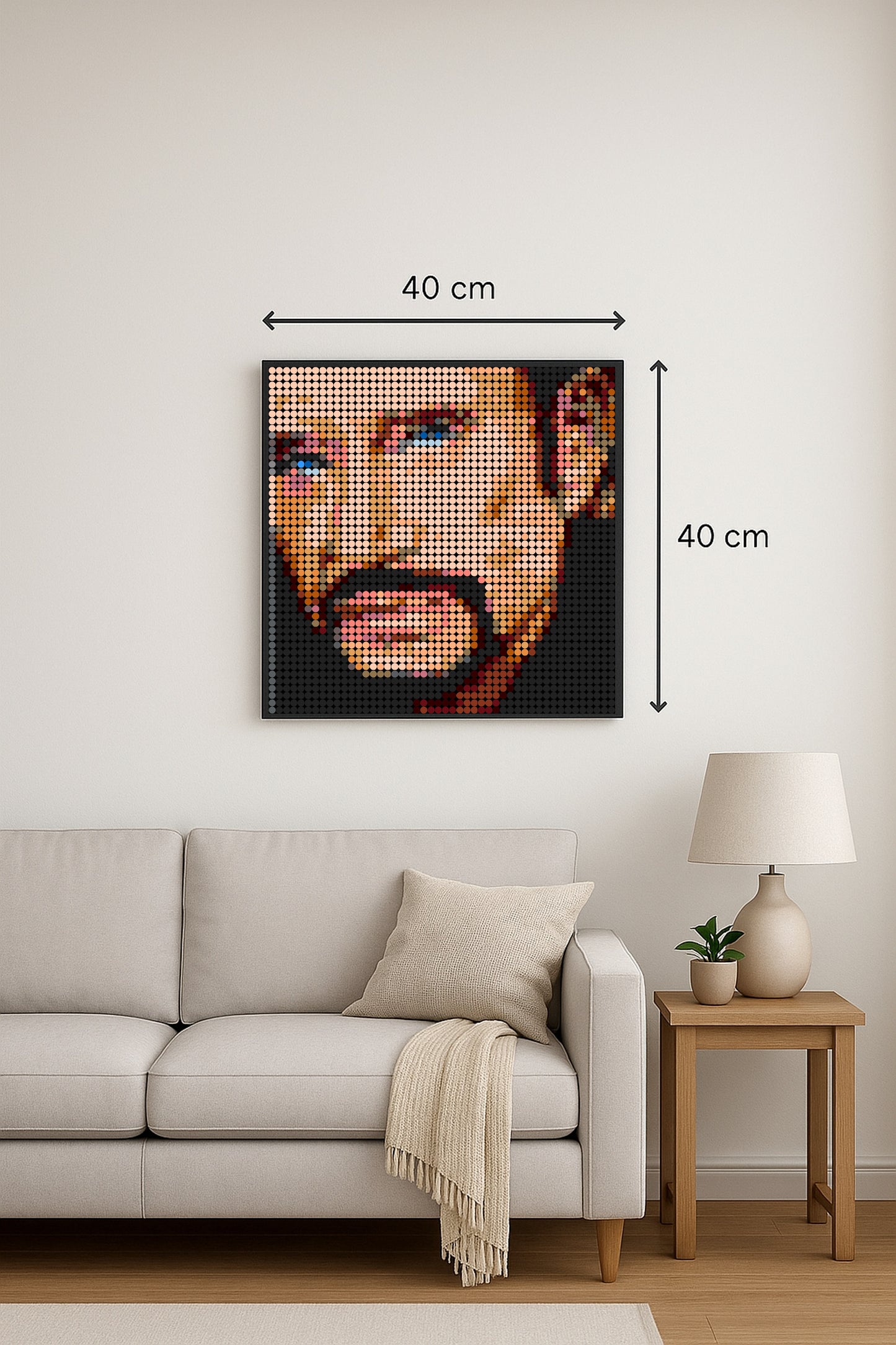 Johnny Hallyday – 2 304 pièces  - 40 × 40 cm -  Art Mural - compatible LEGO®