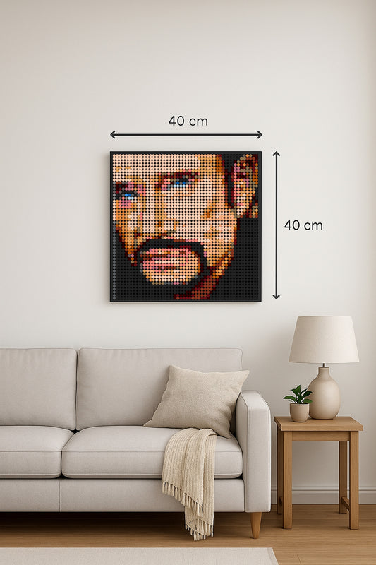 Johnny Hallyday – 2 304 pièces  - 40 × 40 cm -  Art Mural - compatible LEGO®