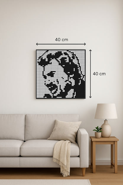Johnny Hallyday NB – 2 304 pièces  - 40 × 40 cm -  Art Mural - compatible LEGO®