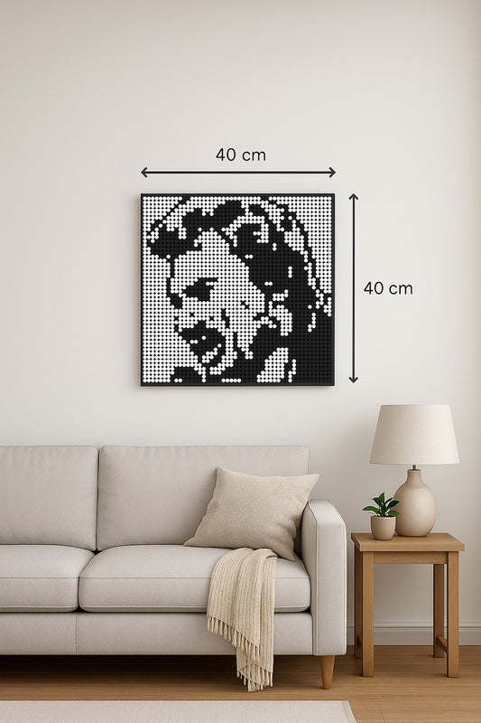 Johnny Hallyday NB – 2 304 pièces  - 40 × 40 cm -  Art Mural - compatible LEGO®