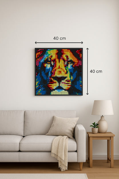 Lion - Pop Art – 2 304 pièces  - 40 × 40 cm -  Art Mural - compatible LEGO®