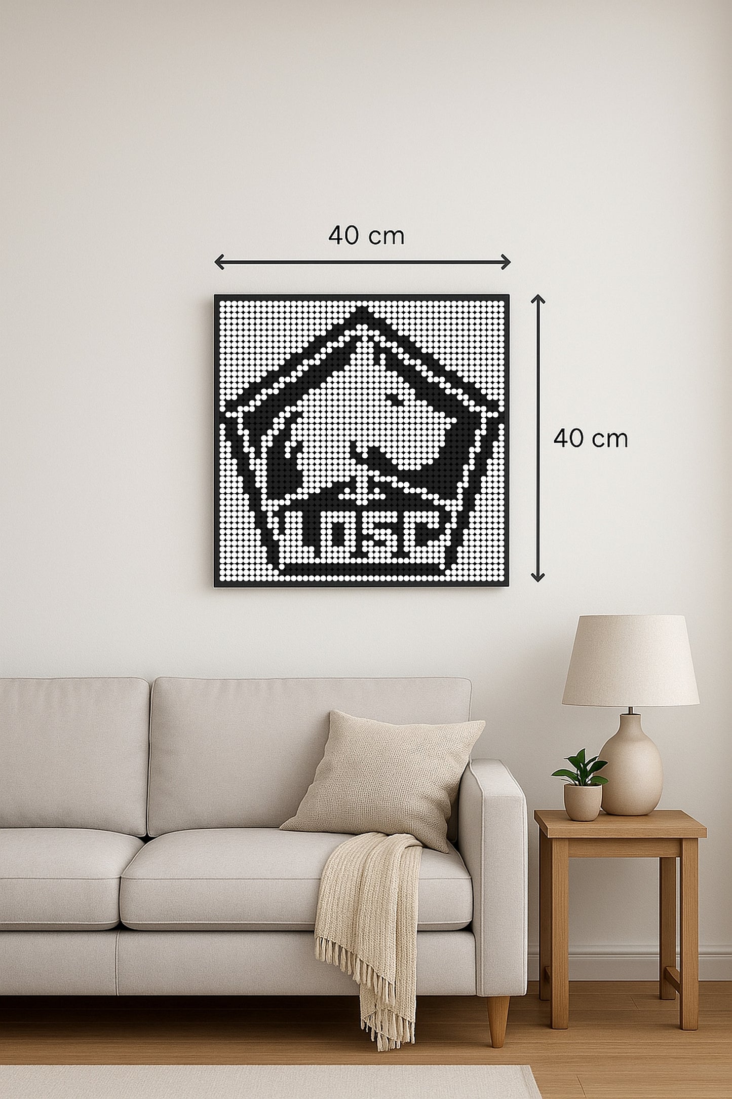 LOSC Lille - Foot – 2 304 pièces  - 40 × 40 cm -  Art Mural - compatible LEGO®