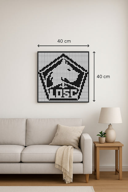 LOSC Lille - Foot – 2 304 pièces  - 40 × 40 cm -  Art Mural - compatible LEGO®