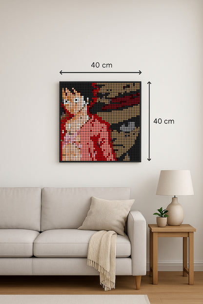 Luffy - One piece – 2 304 pièces  - 40 × 40 cm -  Art Mural - compatible LEGO®