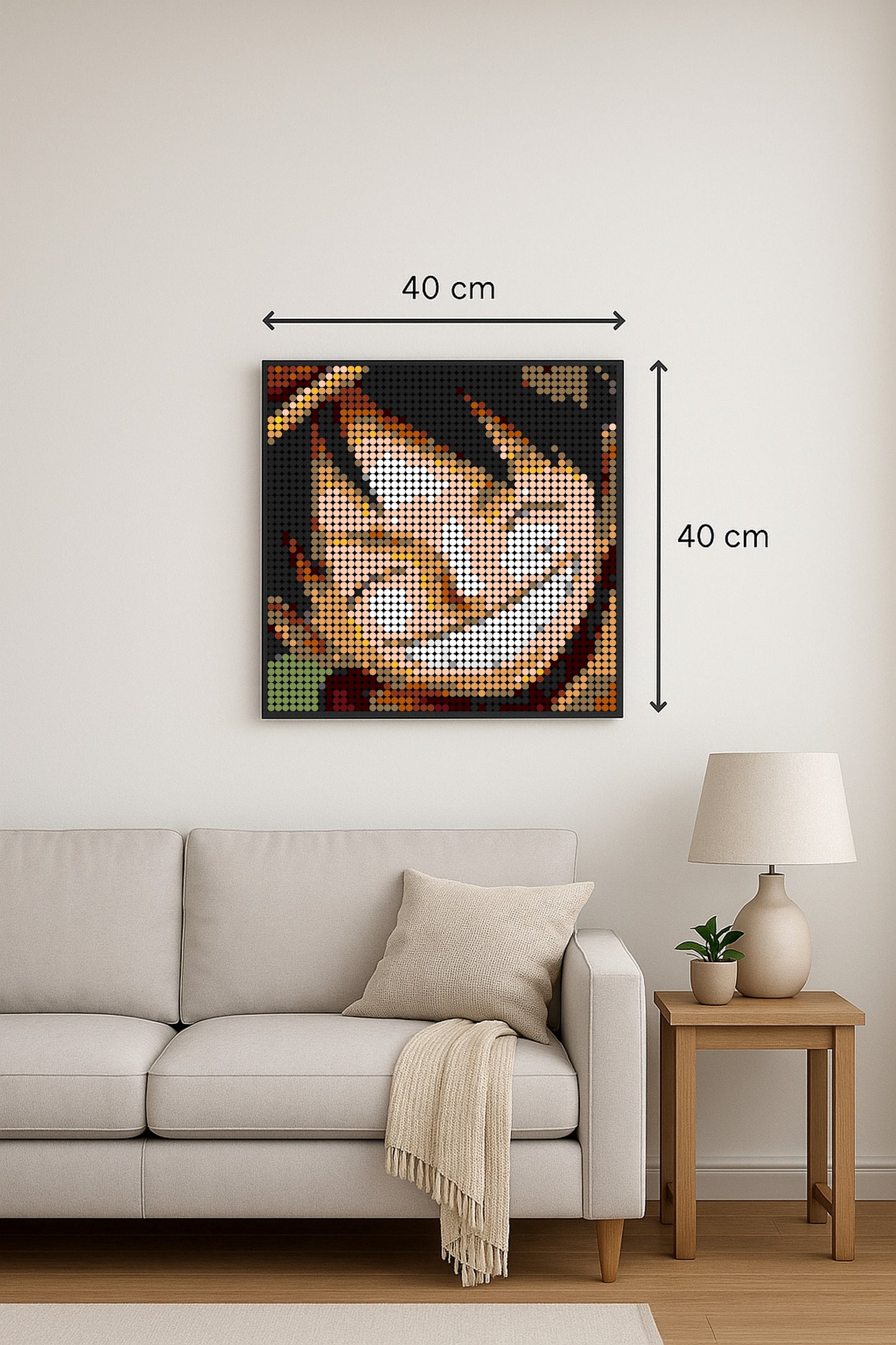Luffy sourire - One piece – 2 304 pièces  - 40 × 40 cm -  Art Mural - compatible LEGO®