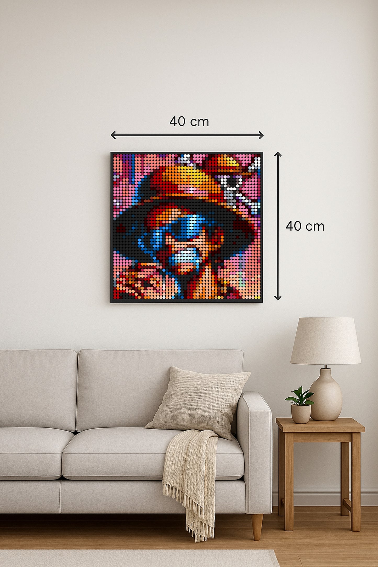 Luffy Pop Art - One piece – 2 304 pièces  - 40 × 40 cm -  Art Mural - compatible LEGO®
