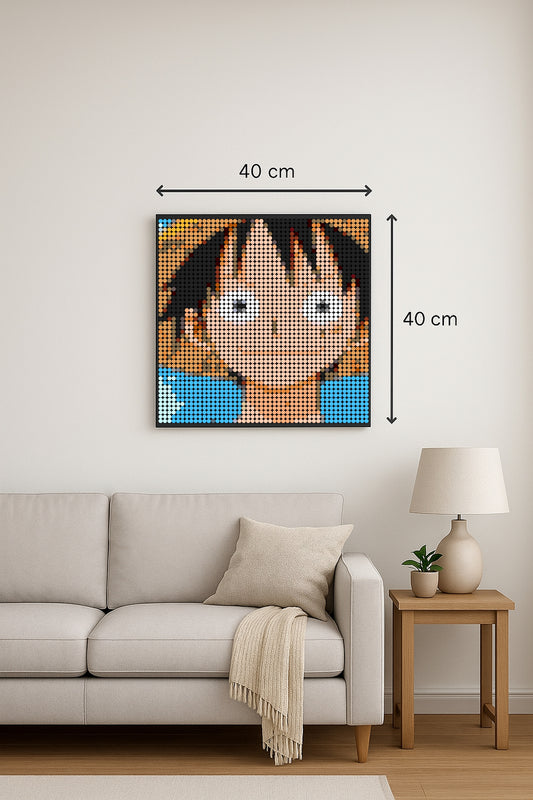 Luffy  - One piece – 2 304 pièces  - 40 × 40 cm -  Art Mural - compatible LEGO®
