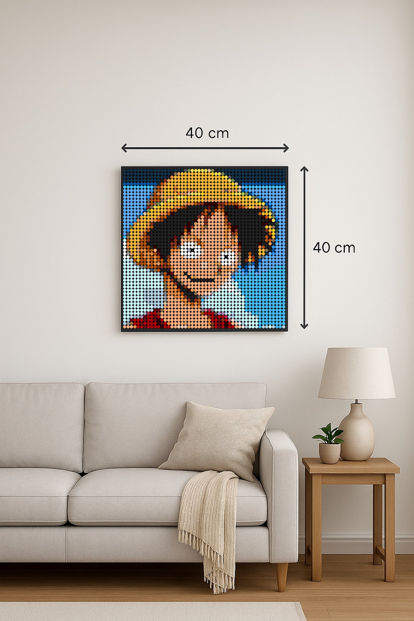 Luffy  - One piece – 2 304 pièces  - 40 × 40 cm -  Art Mural - compatible LEGO®