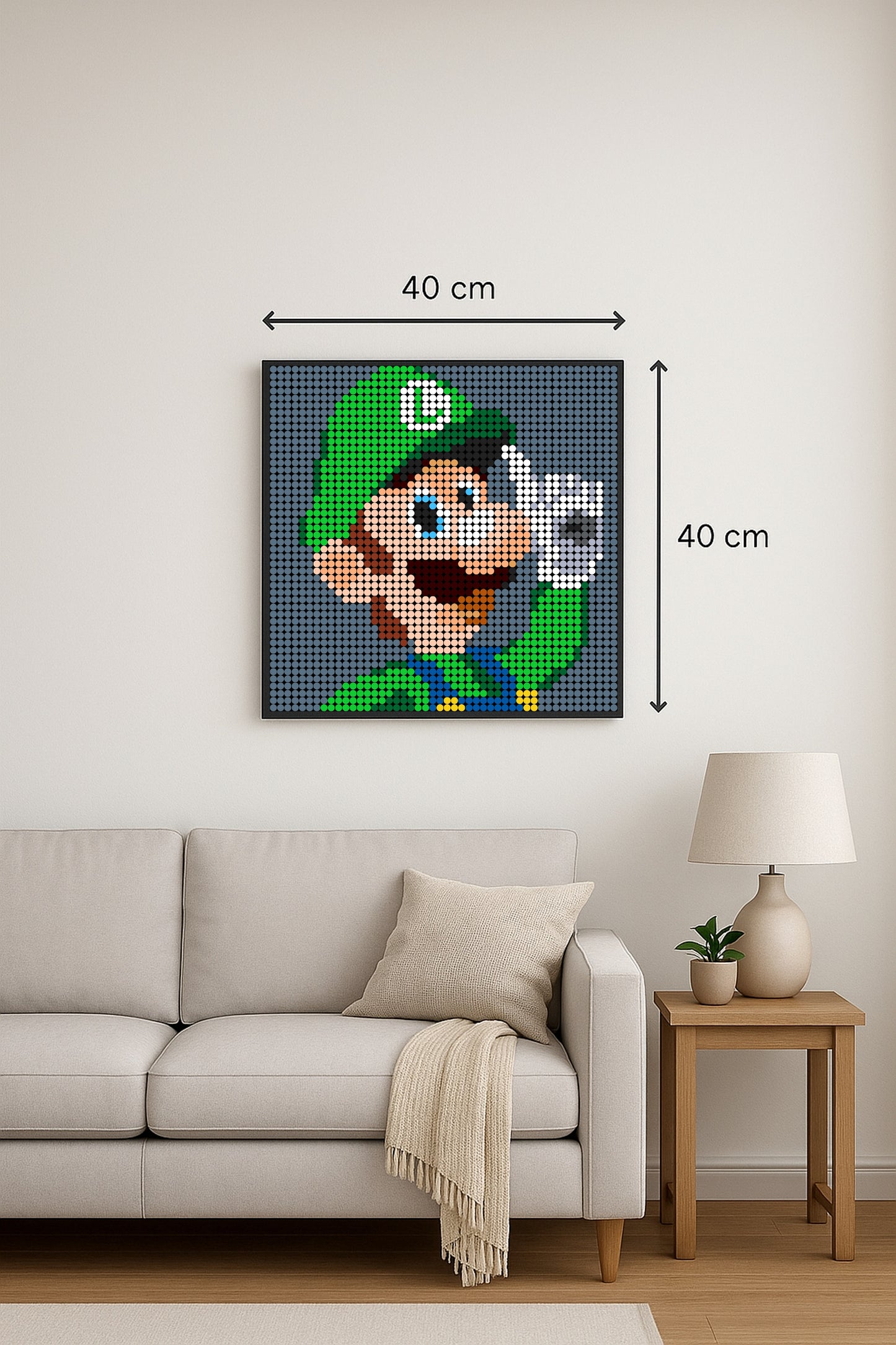 Luigi – 2 304 pièces  - 40 × 40 cm -  Art Mural - compatible LEGO®