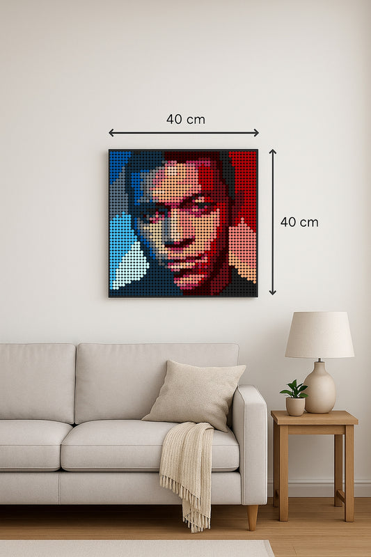 Mbappé - Foot – 2 304 pièces  - 40 × 40 cm -  Art Mural - compatible LEGO®