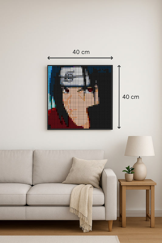 Itachi - Naruto – 2 304 pièces  - 40 × 40 cm -  Art Mural - compatible LEGO®