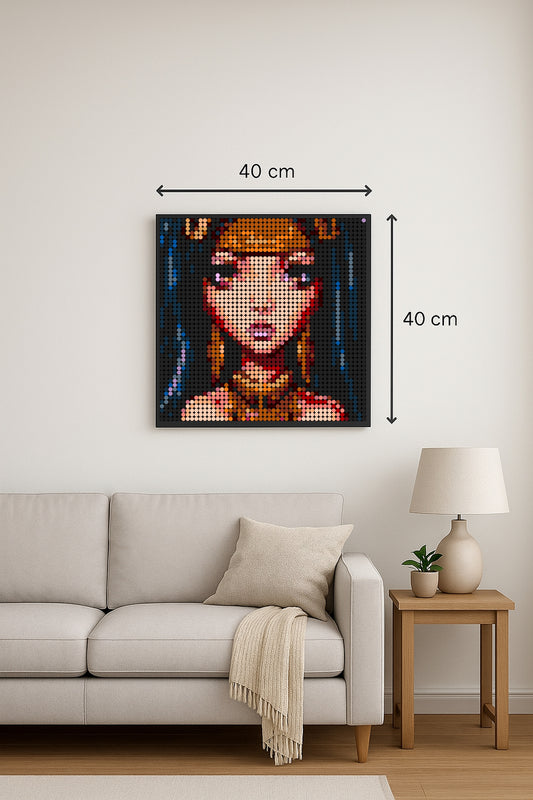 Reine d'Egypte – 2 304 pièces  - 40 × 40 cm -  Art Mural - compatible LEGO®