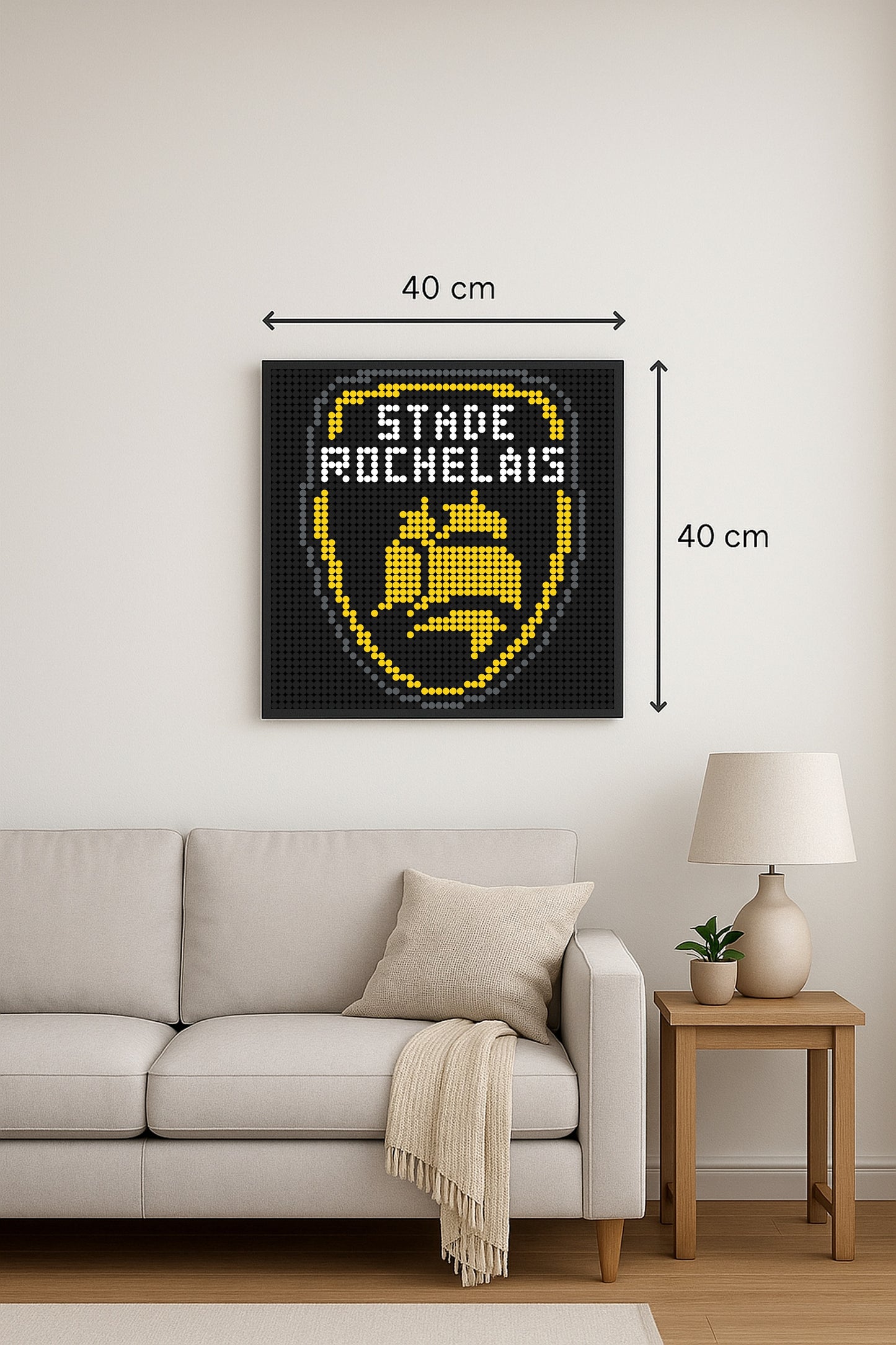 Stade Rochelais – 2 304 pièces  - 40 × 40 cm -  Art Mural - compatible LEGO®