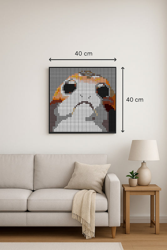 Porg – 2 304 pièces  - 40 × 40 cm -  Art Mural - compatible LEGO®