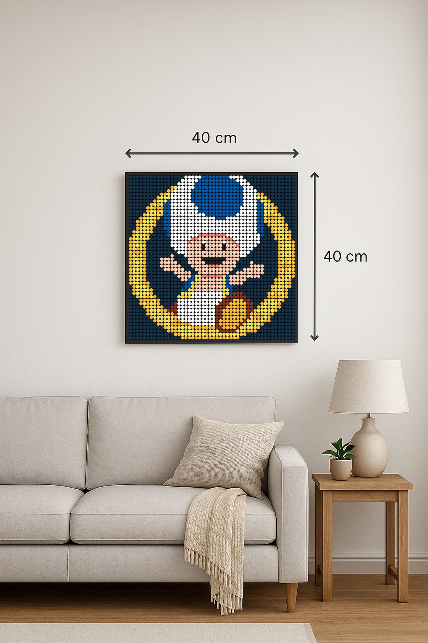 Toad Bleu  – 2 304 pièces  - 40 × 40 cm -  Art Mural - compatible LEGO®
