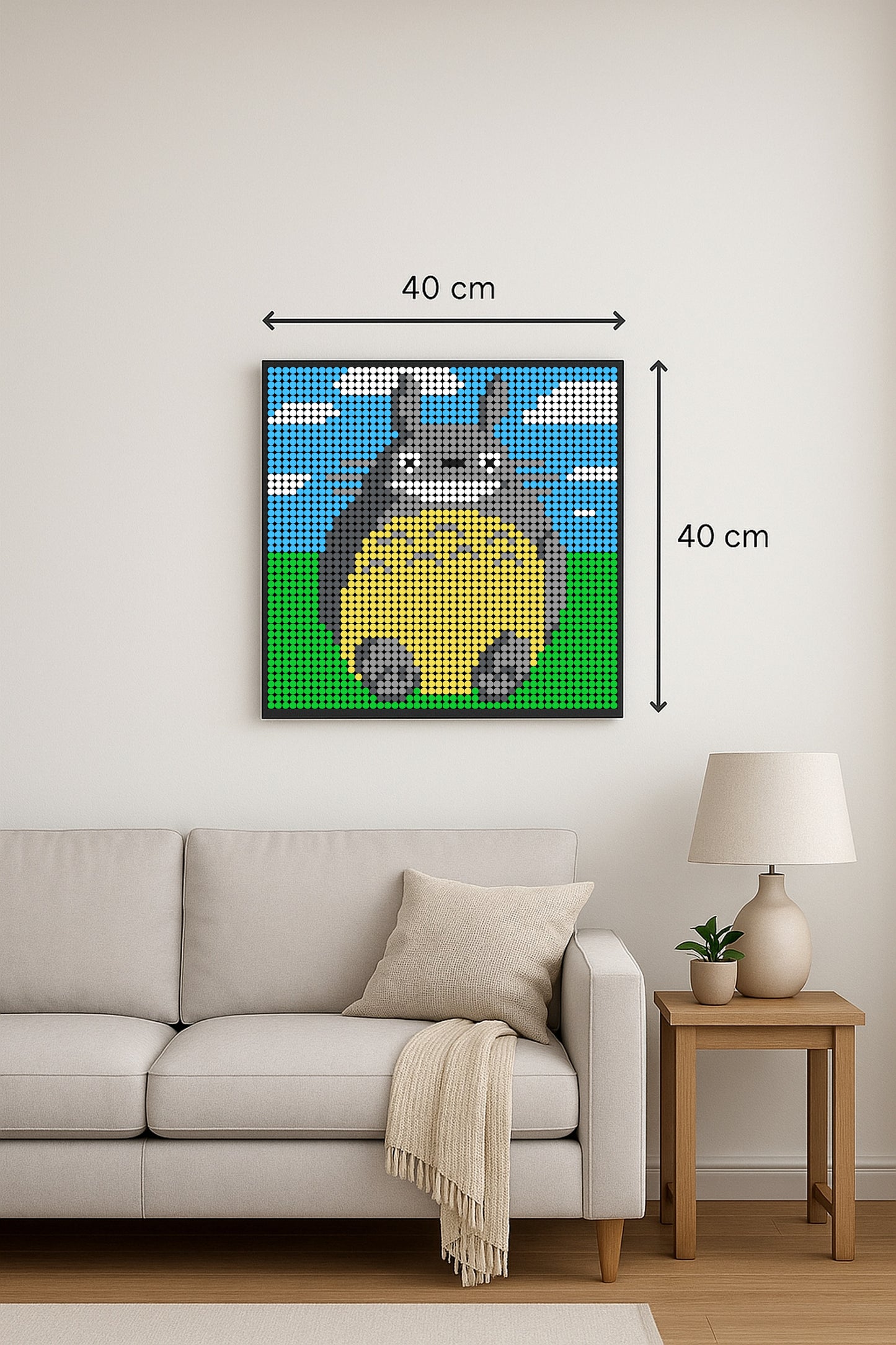 Totoro – 2 304 pièces  - 40 × 40 cm -  Art Mural - compatible LEGO®