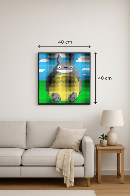 Totoro – 2 304 pièces  - 40 × 40 cm -  Art Mural - compatible LEGO®