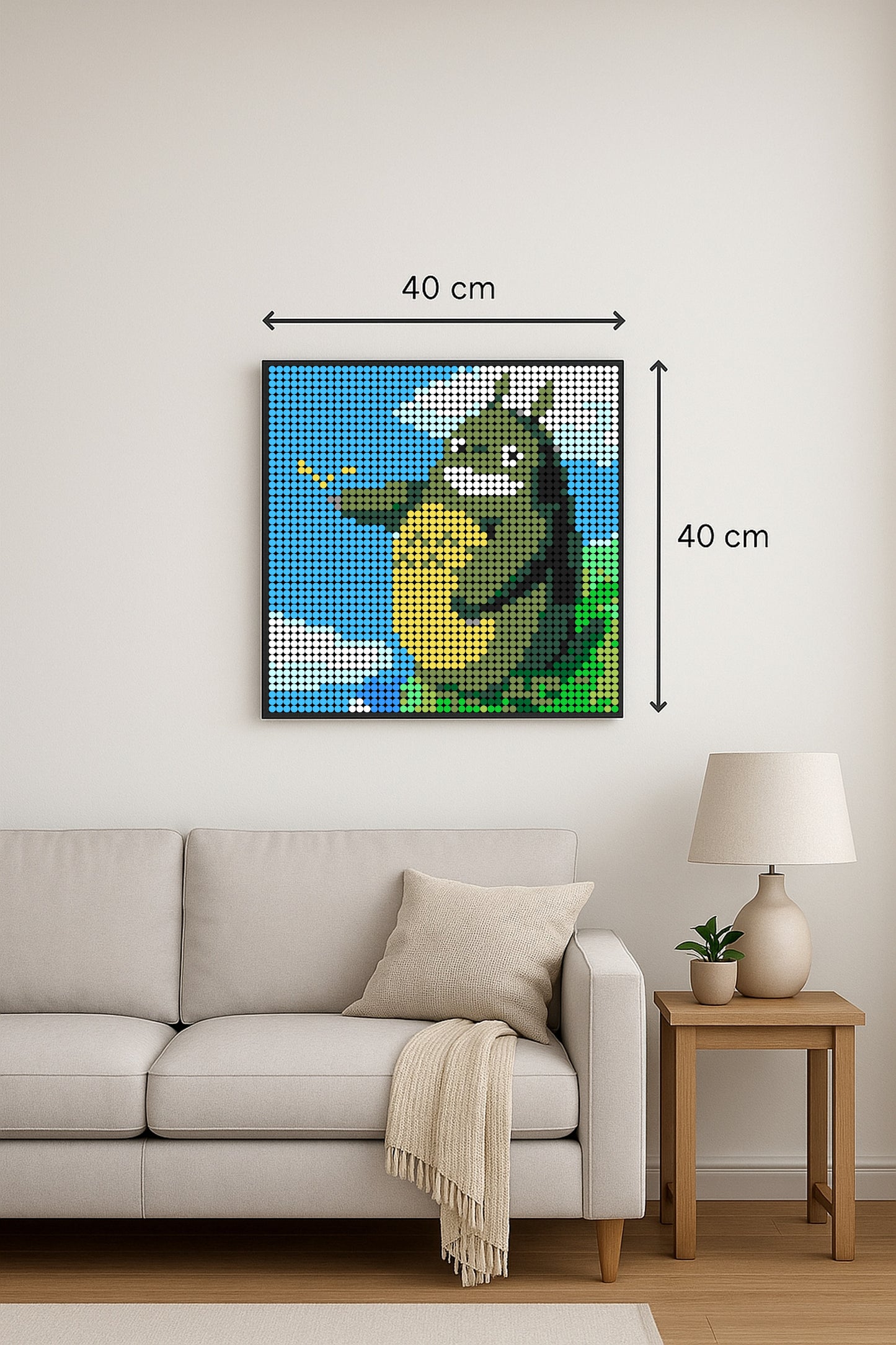 Totoro – 2 304 pièces  - 40 × 40 cm -  Art Mural - compatible LEGO®