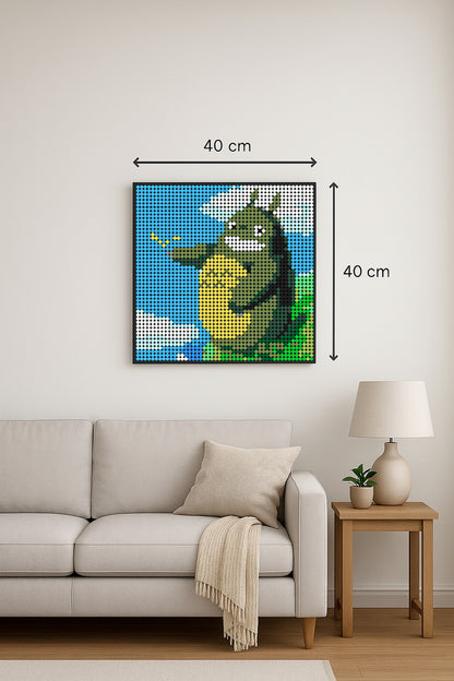 Totoro – 2 304 pièces  - 40 × 40 cm -  Art Mural - compatible LEGO®