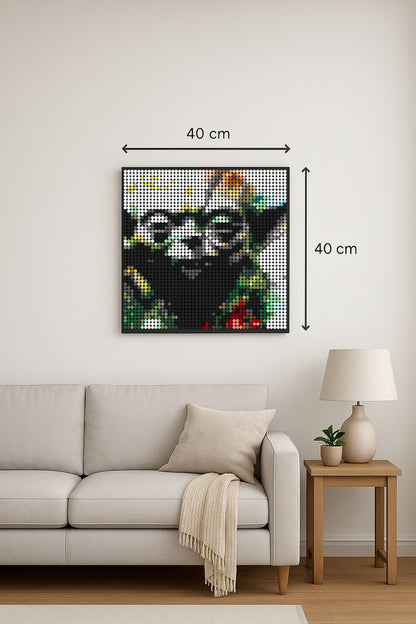 Maitre Yoda  – 2 304 pièces  - 40 × 40 cm -  Art Mural - compatible LEGO®