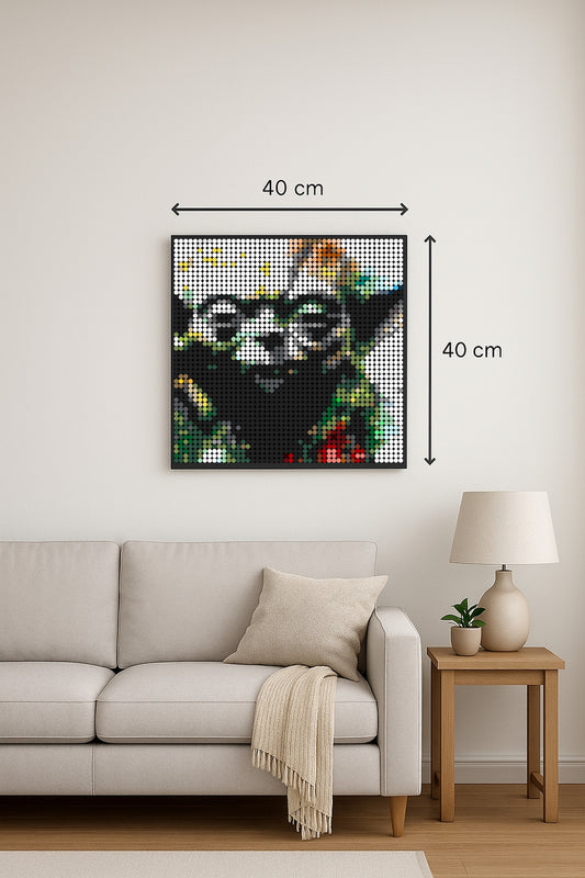Maitre Yoda  – 2 304 pièces  - 40 × 40 cm -  Art Mural - compatible LEGO®