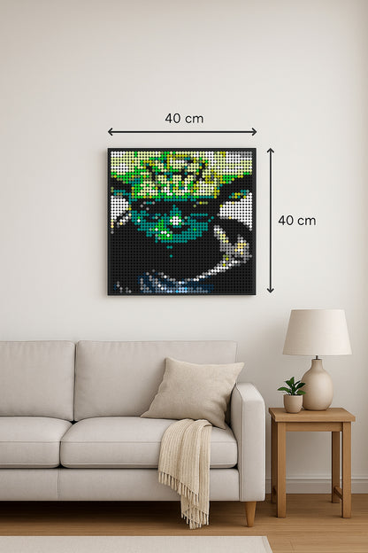 Maitre Jedi Yoda – 2 304 pièces  - 40 × 40 cm -  Art Mural - compatible LEGO®